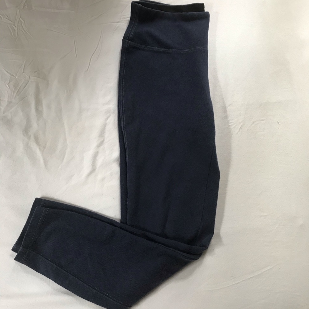 Navy Cotton Cropped Leggings